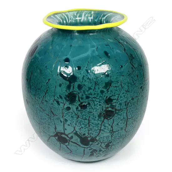 Garry Nash crackle glaze vase,