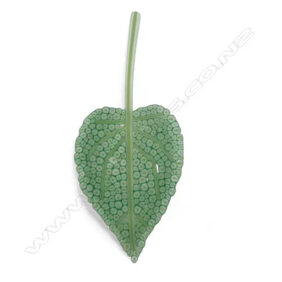 Stephen Bradbourne green glass leaf,