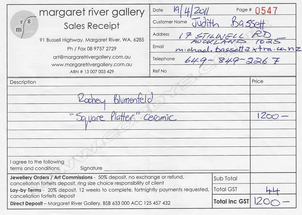 Rodney Blumenfeld (AU) square ceramic dish, Image 1++