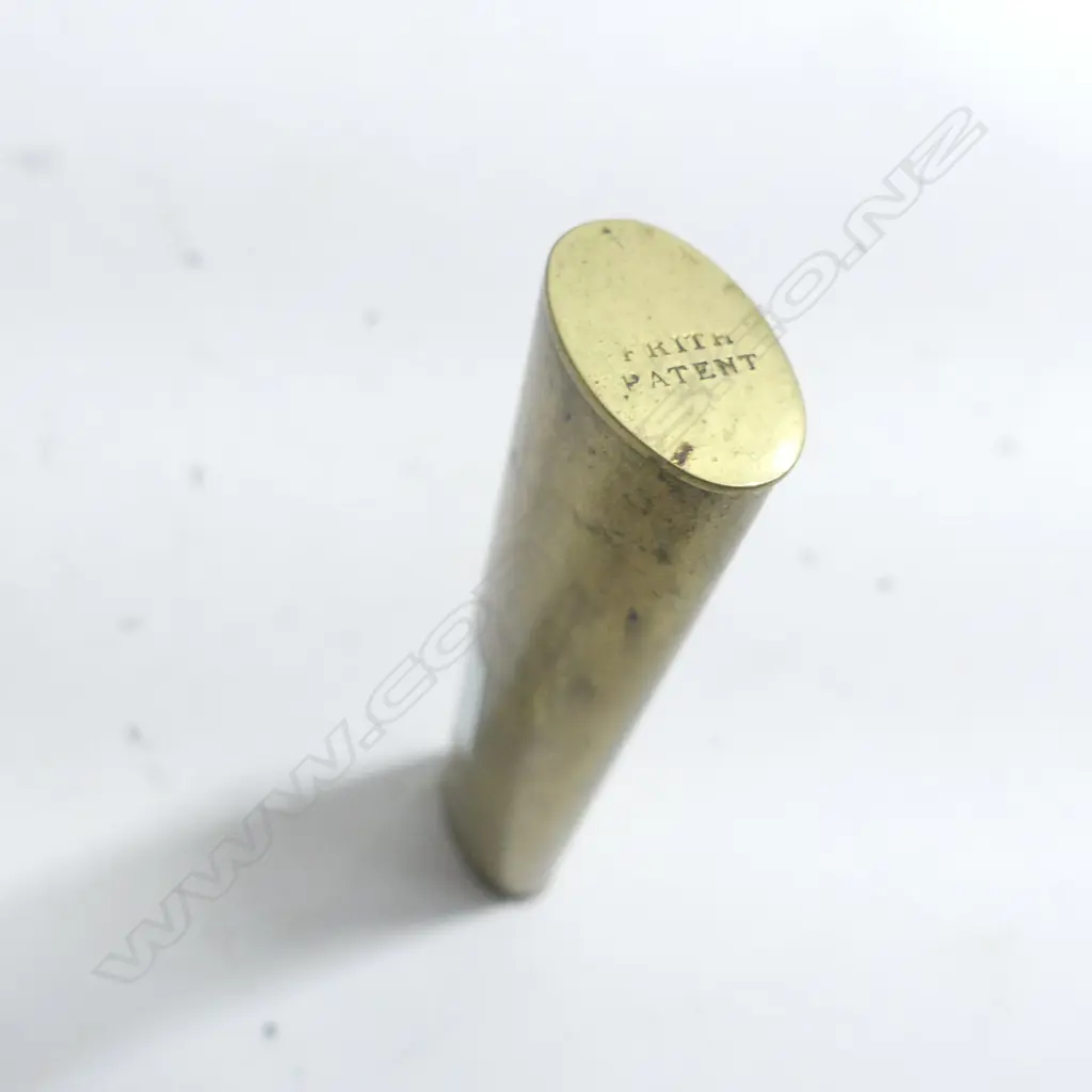 A Frith Patent brass pocket charger, double ended with hinged caps, Image 1++