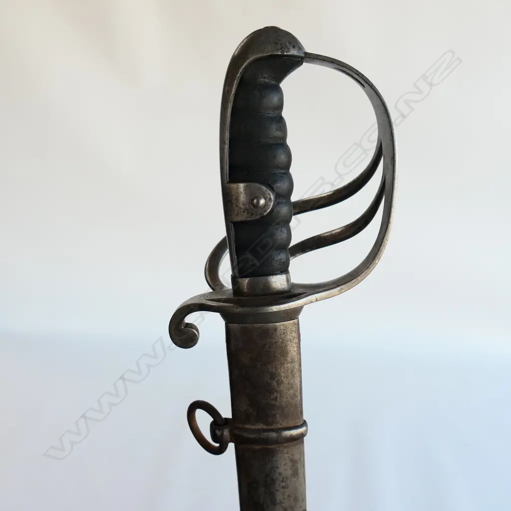 A Light Cavalry Trooper's sabre and steel scabbard,1821 pattern, with 890mm slightly curved single fullered, spear pointed blade, Image 1++