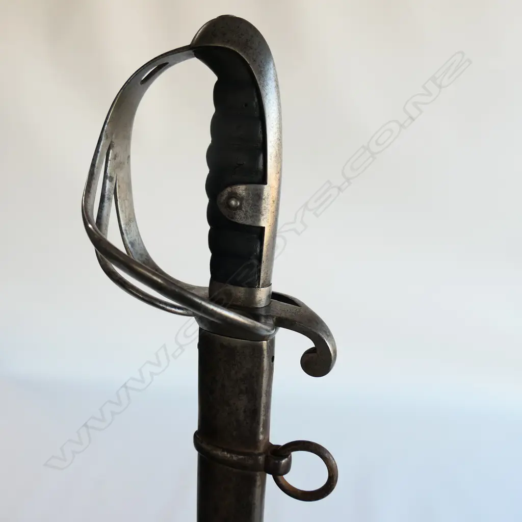 A Light Cavalry Trooper's sabre and steel scabbard,1821 pattern, with 890mm slightly curved single fullered, spear pointed blade, Image 1++