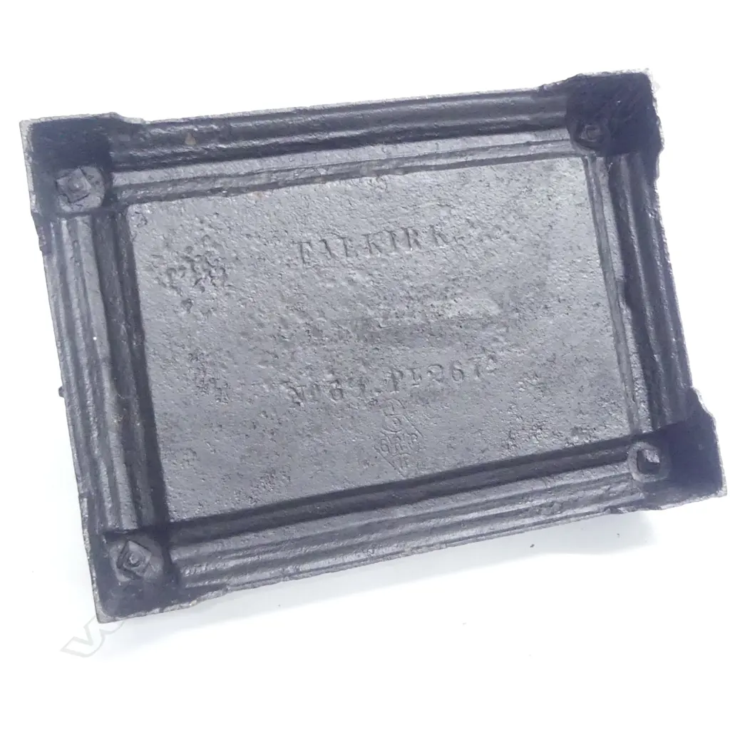 A Victorian blackened iron boot scraper with gold painted decoration. W.380mm Image 1++