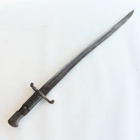 Pattern 1856 & 1860 Snider Bayonet and Scabbard. As issued, blade and metal parts with stained aged appearance.
