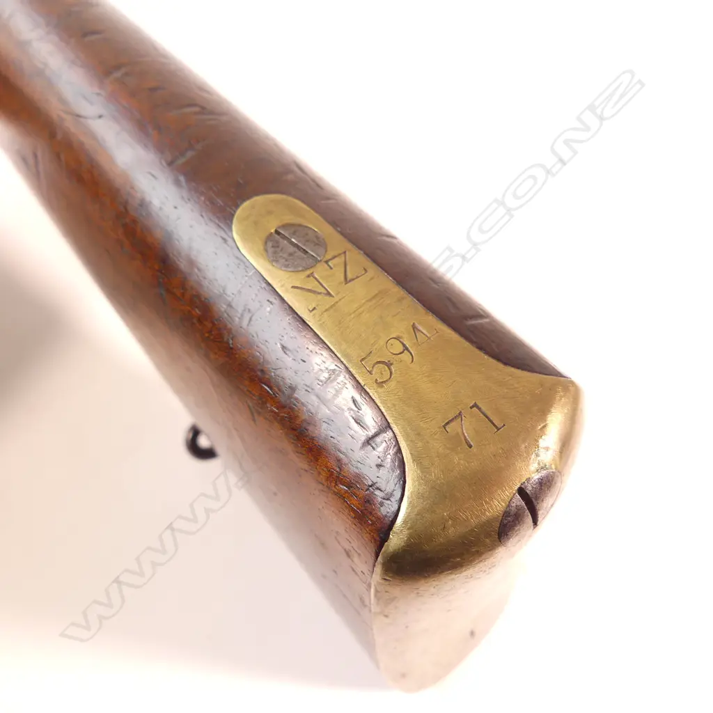 Enfield Pattern 1856 Carbine, lock marked ‘1857 Tower’, brass butt plate tang marked ‘NZ 594 71’, 24" barrel, Image 1++