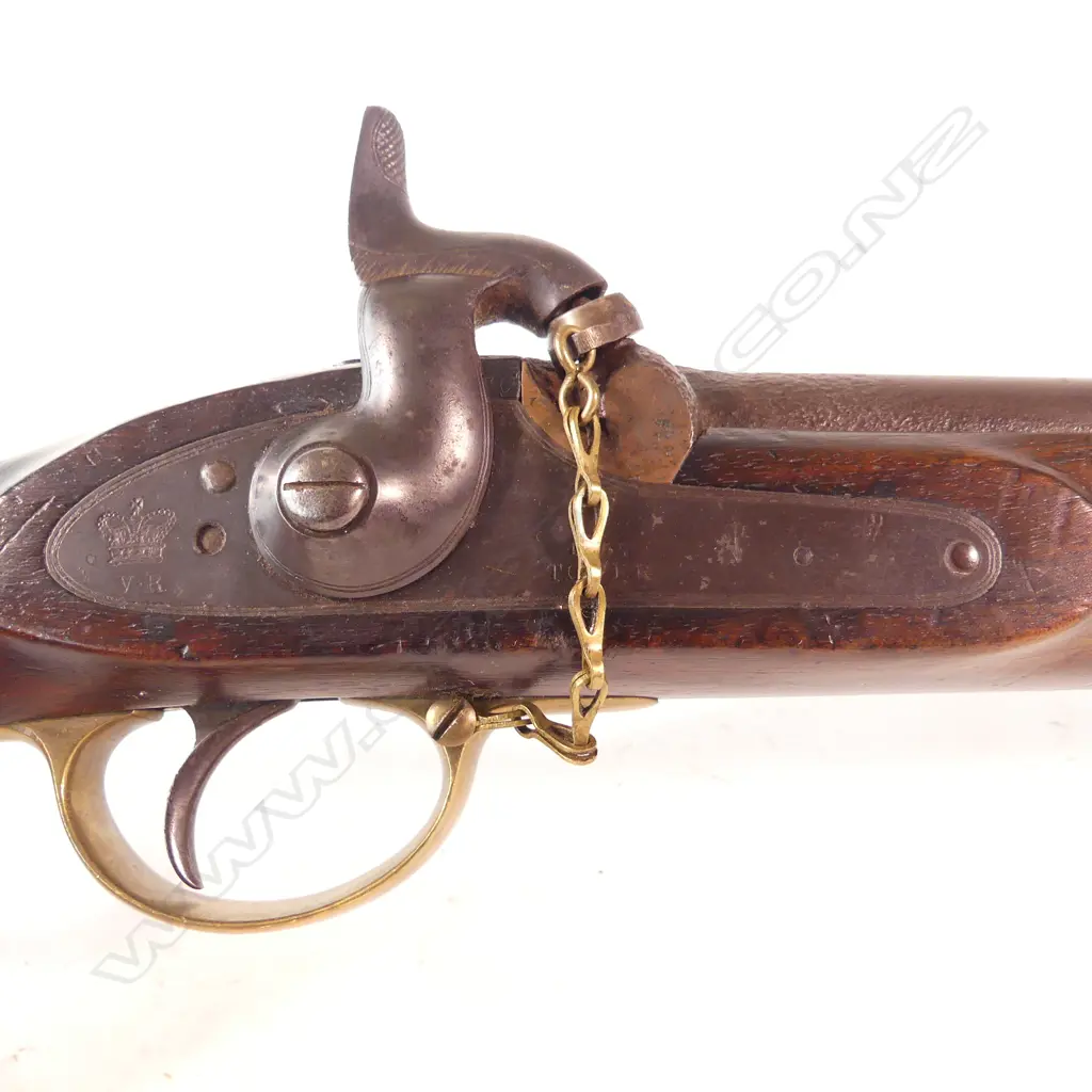 Enfield Pattern 1856 Carbine, lock marked ‘1857 Tower’, brass butt plate tang marked ‘NZ 594 71’, 24" barrel, Image 1++