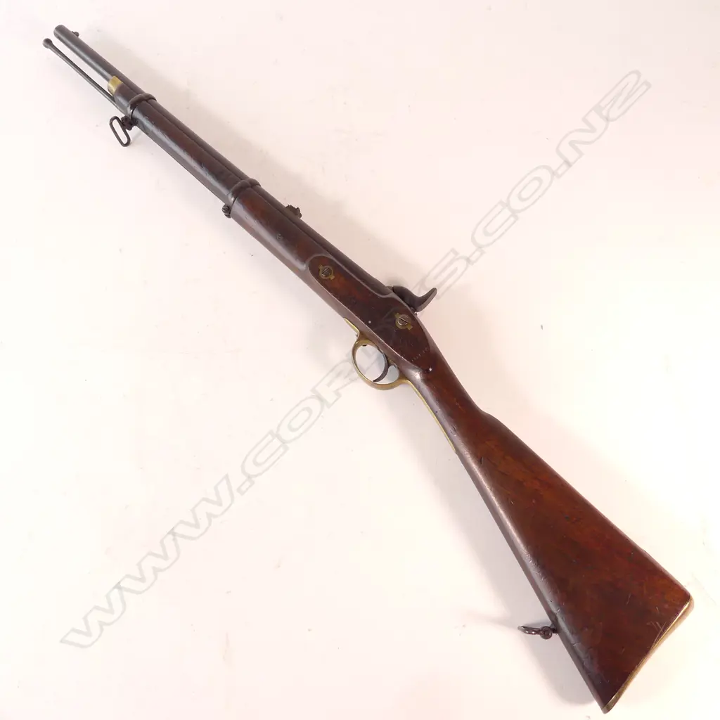 Enfield Pattern 1856 Carbine, lock marked ‘1857 Tower’, brass butt plate tang marked ‘NZ 594 71’, 24" barrel, Image 1++