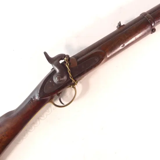 Enfield Pattern 1856 Carbine, lock marked ‘1857 Tower’, brass butt plate tang marked ‘NZ 594 71’, 24" barrel,
