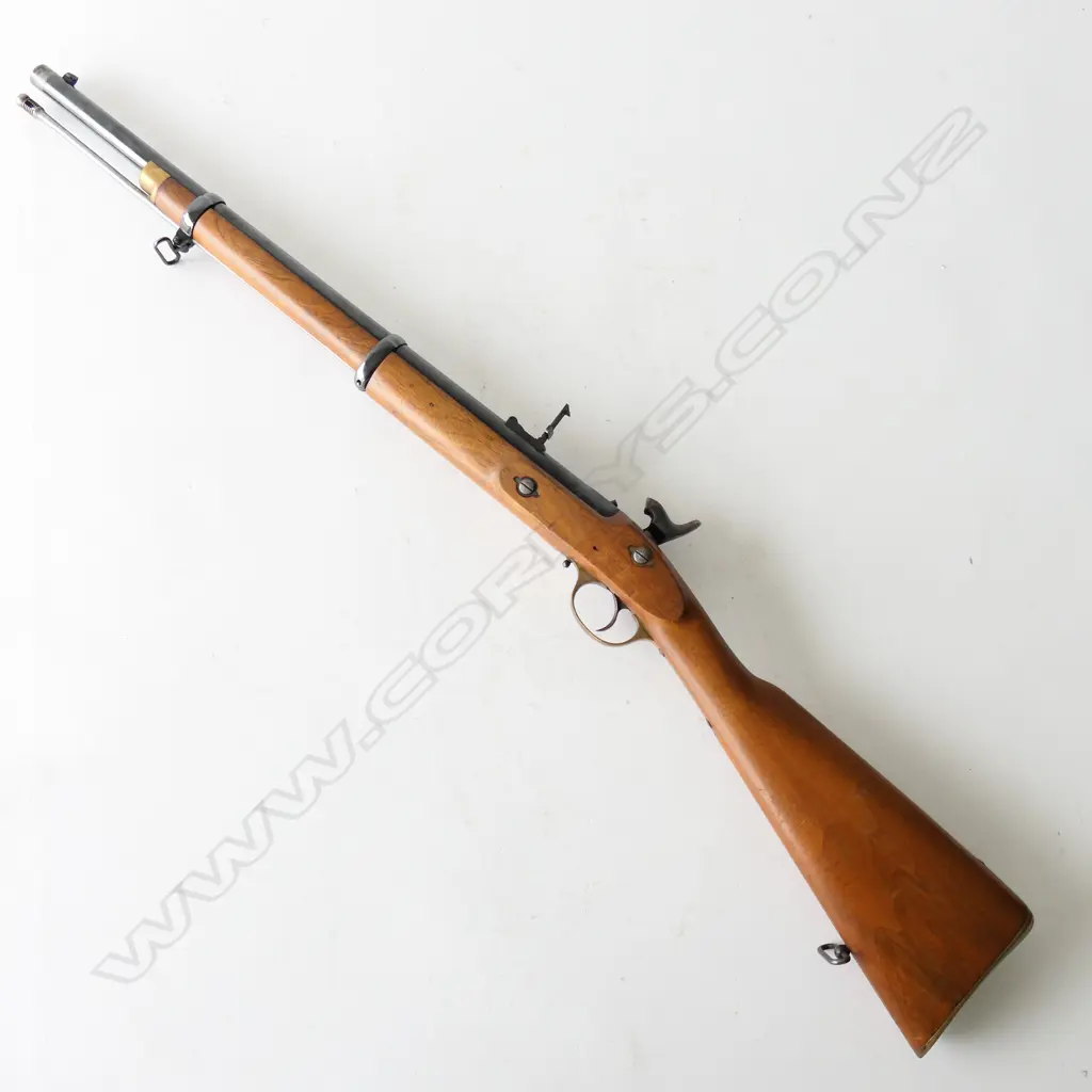 Parker-Hale Replica Enfield caliber .577, muzzle loading percussion carbine. Good quality replica of 1861 model, as manufactured very little use. Image 1++