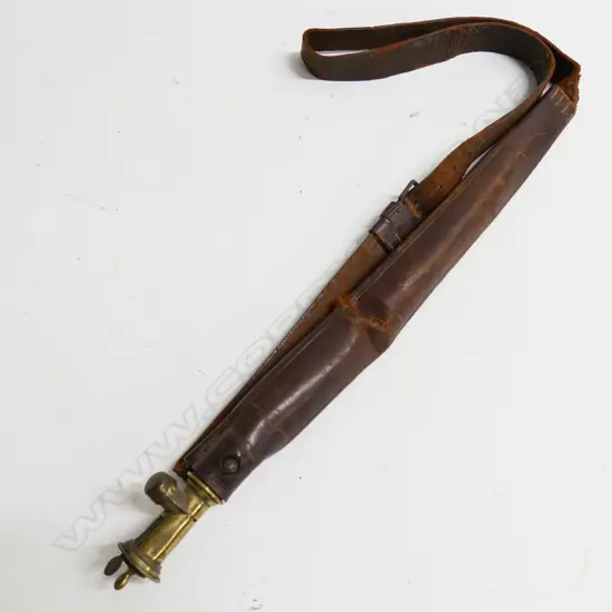 Shot charger long for over shoulder by C.W Hawksley Sheffield . Complete with Irish spoon charger.