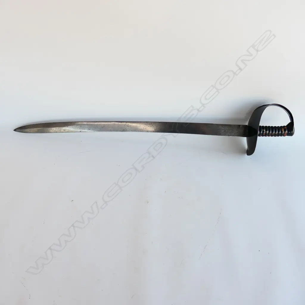An 1845 Pattern Navy Cutlass. 730mm long, single edged blade with spear point, cleaned, Image 1++