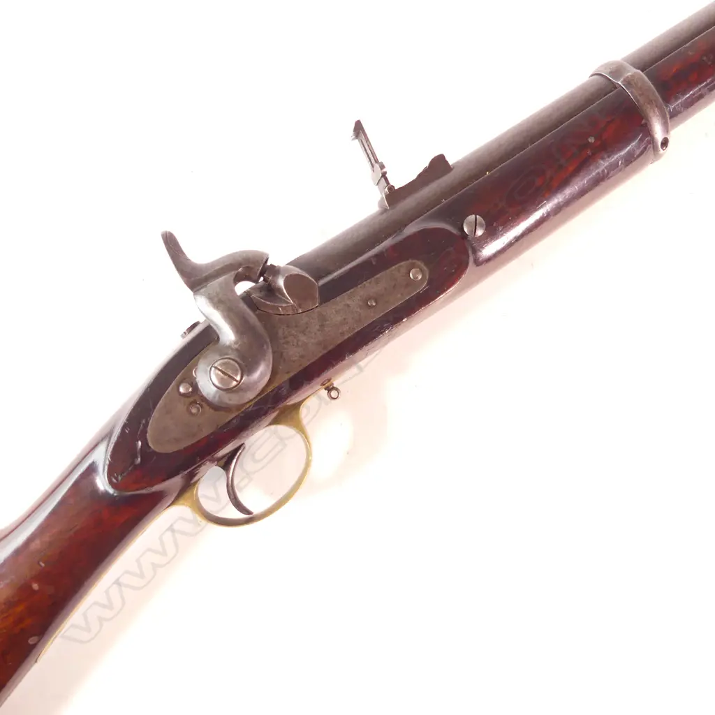 A scarce Enfield Pattern 1861 Rifled Cavalry Pattern Carbine, .577 caliber.  A scarce carbine as practically all production was returned to Enfield before issue for conversion to Snider System. Image 1++