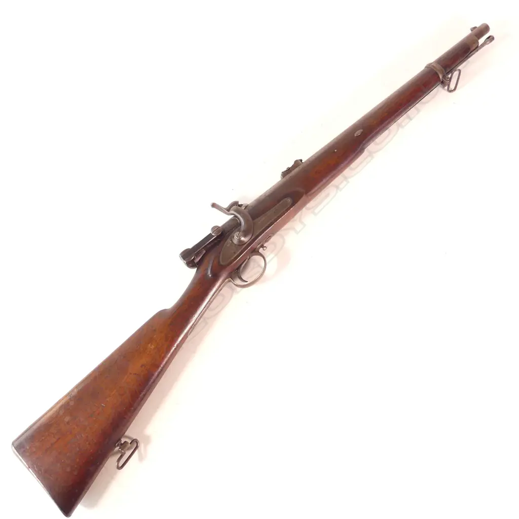 A Calisher & Terry Military Breech Loading Capping Carbine, caliber .30 bore. 20¼" barrel, 38" overall. Image 1++