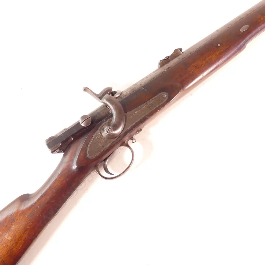 A Calisher & Terry Military Breech Loading Capping Carbine, caliber .30 bore. 20¼" barrel, 38" overall. Image 1++