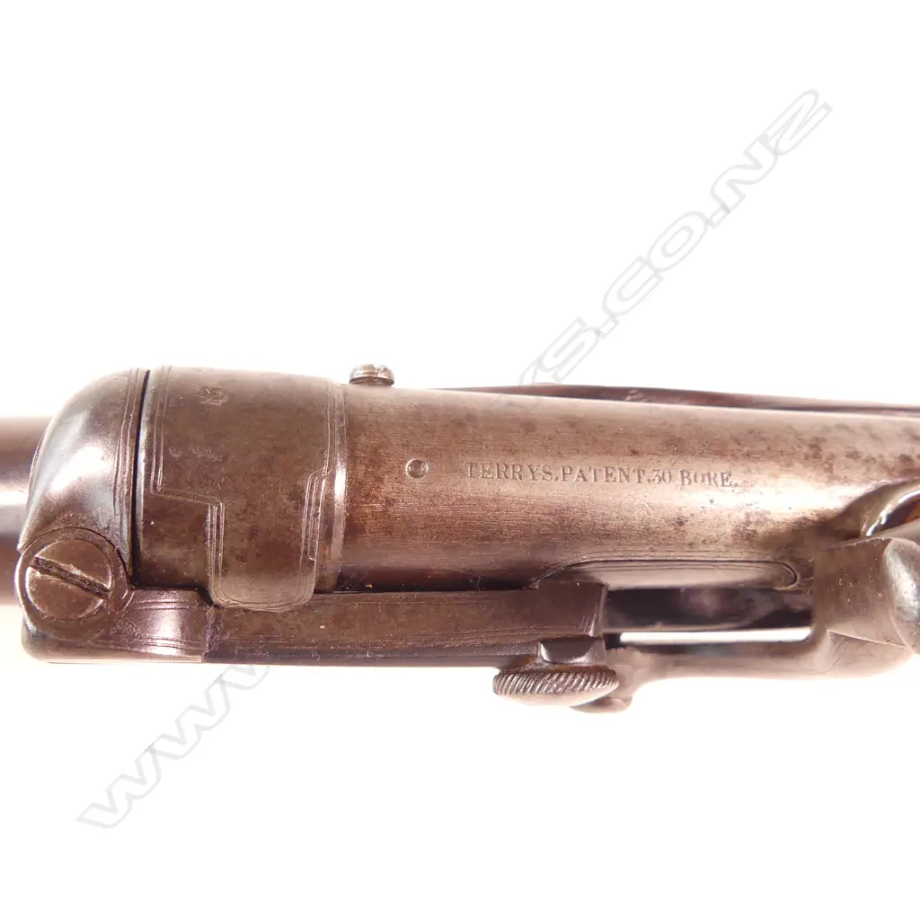 A Calisher & Terry Military Breech Loading Capping Carbine, caliber .30 bore. 20¼" barrel, 38" overall. Image 1++