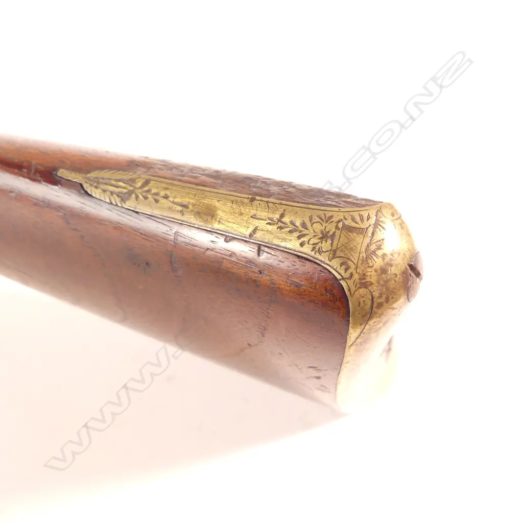 A Flintlock Blunderbuss, circa 1820-1830, walnut stock with two wedges holding 14" barrel, makers mark ‘G&S Younge’ to lock, Image 1++