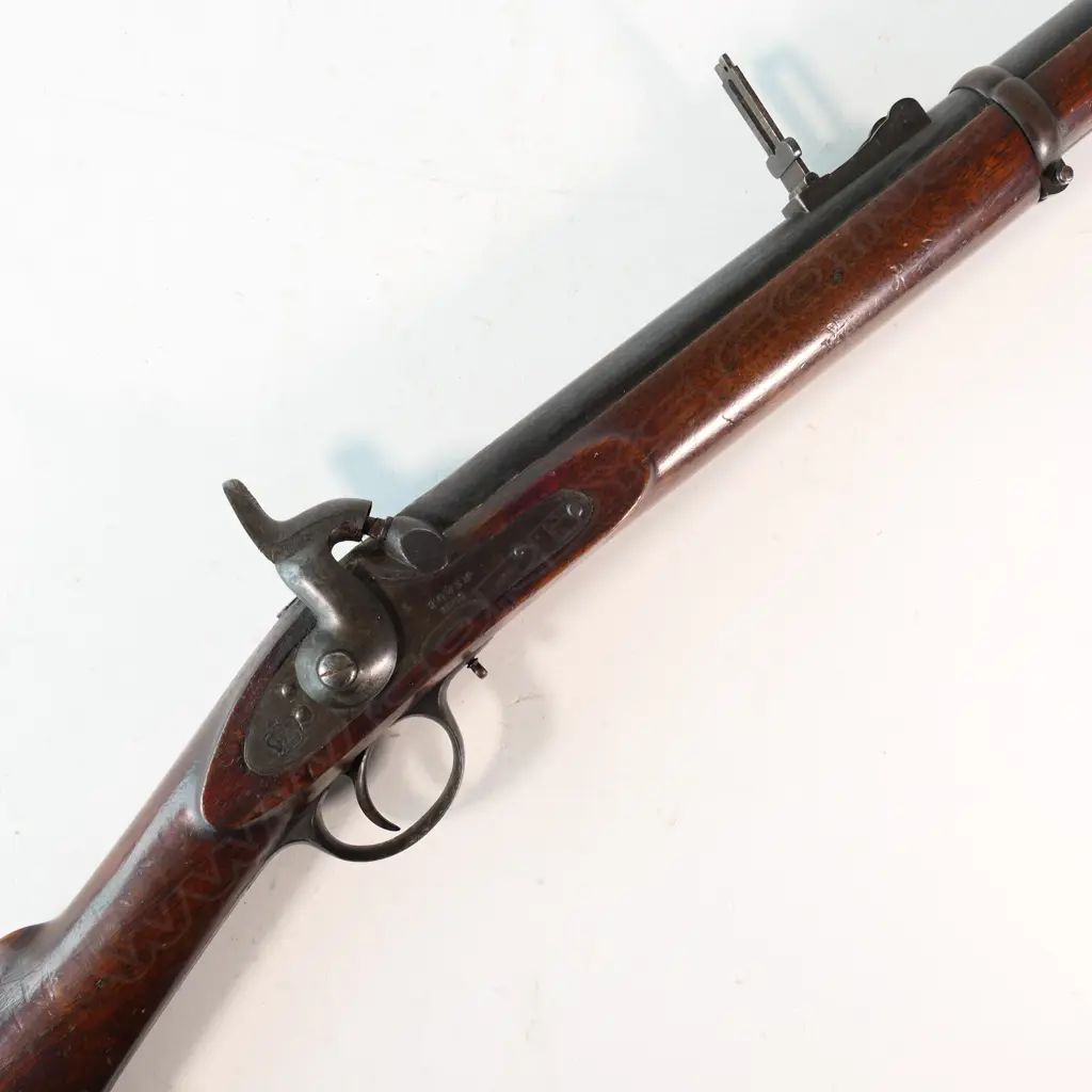 Enfield Two-Band Rifle .577 Caliber, 33½" barrel with British proofs and ‘25’. Image 1++