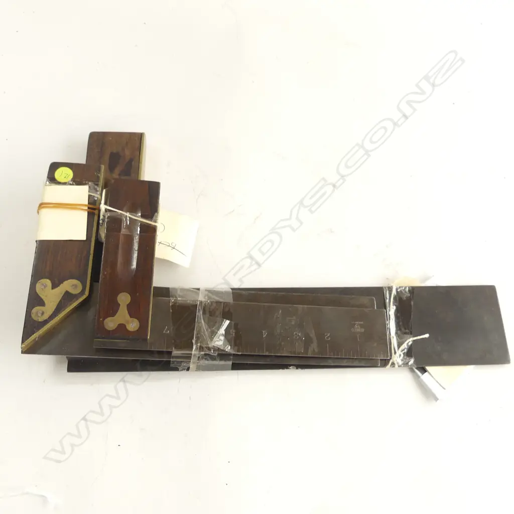 Set of three ebony and brass try squares, steel blade Image 1++
