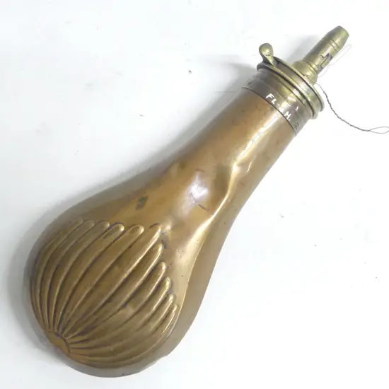 A Dixon panel shell pattern rifle powder flask.