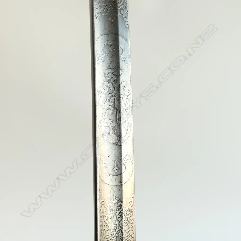An 1827 Pattern Rifle Regiment Officer's sword, the hilt with open swept guard with cypher of bugle suspended from a crown, Image 1++