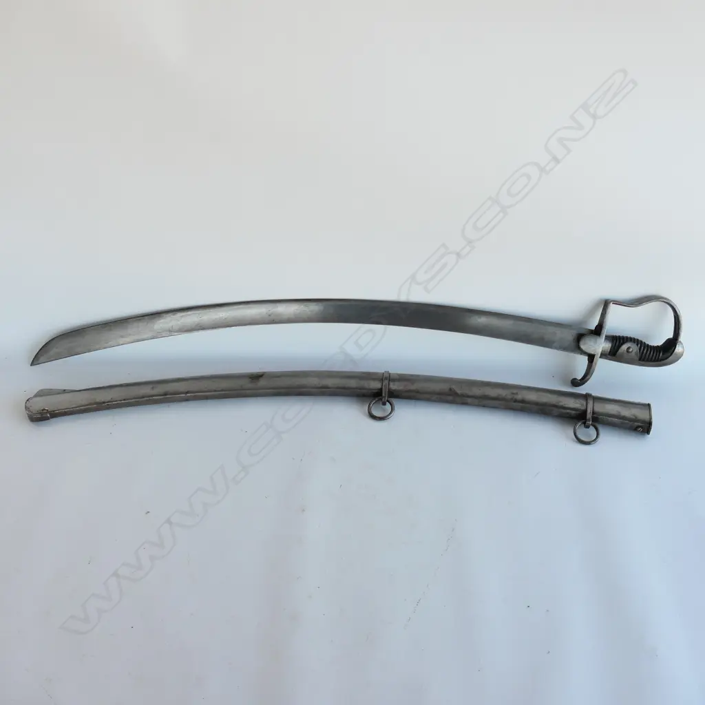 A scarce Pattern 1796 Light Cavalry Trooper's sabre with steel scabbard.  With heavy 33" (825mm) blade, Image 1++