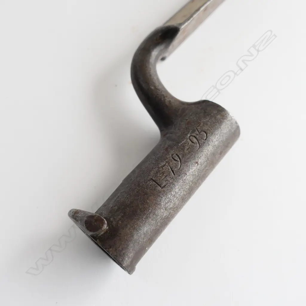 Pattern 1842 Brown Bess Socket Bayonet. Maker's mark "Gill", "1=79=95"  to socket, Lovell's type catch. No scabbard. Image 1++