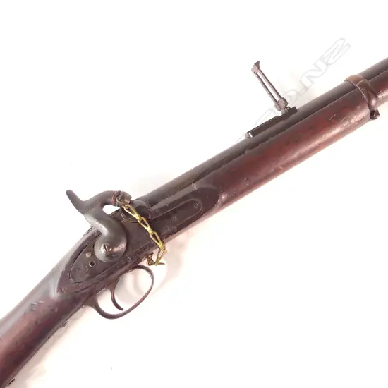 A Whitworth percussion muzzle loading rifle .450 cal. 33" hexagonal bore barrel,