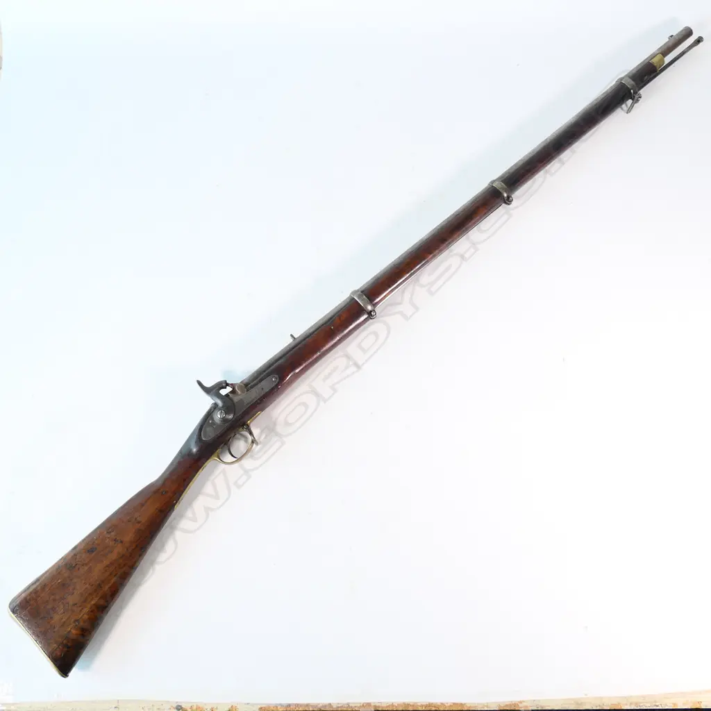 Enfield three-band percussion. Rifle, calibre .577. Lock with 'Crown over VR'  and '1859 Tower'. Image 1++