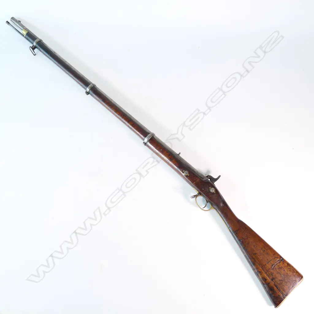 Enfield three-band percussion. Rifle, calibre .577. Lock with 'Crown over VR'  and '1859 Tower'. Image 1++