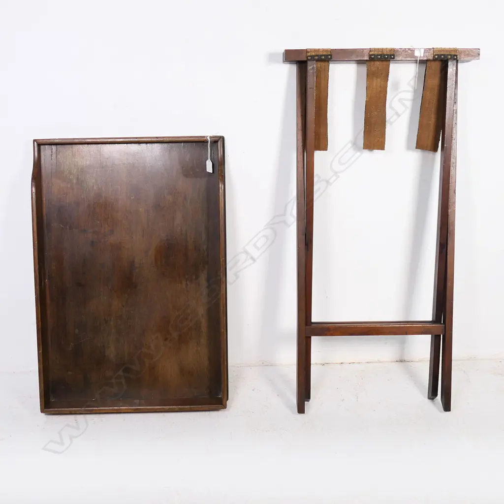 A late Victorian period mahogany butlers tray table on traditional folding X-shaped base.  760 x 530mm Image 1++