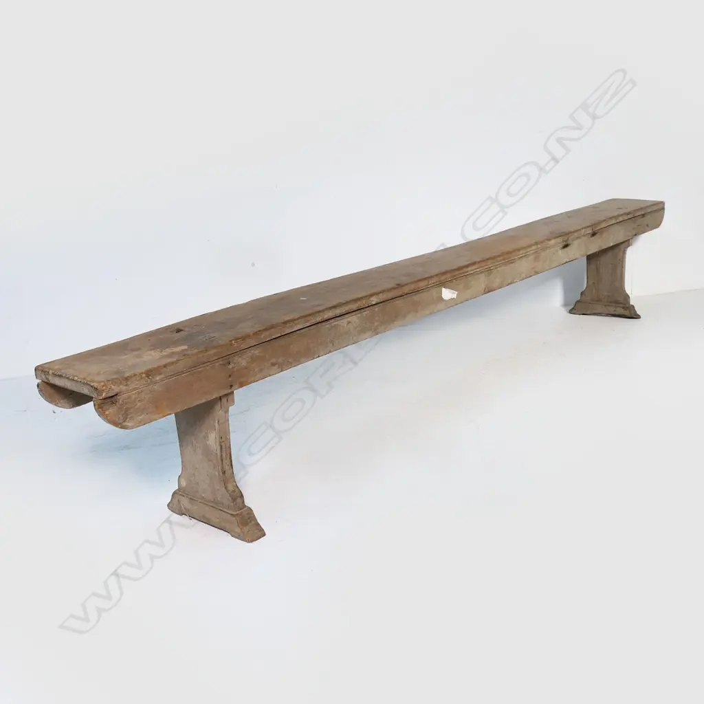 A long wooden form bench Image 1++
