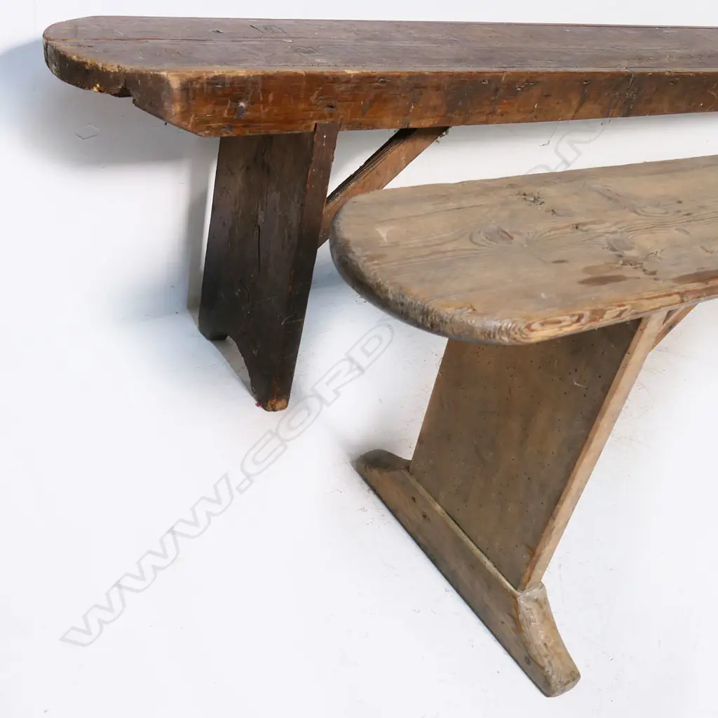 Two long wooden form benches (seats) Image 1++