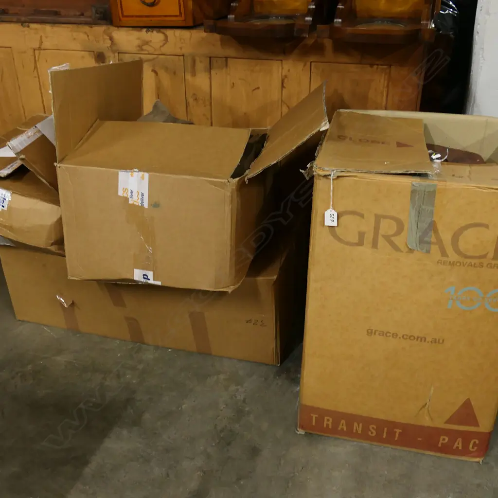 Four boxes of oilskin fabric (Japara), Ex River Queen movie props. Image 1++