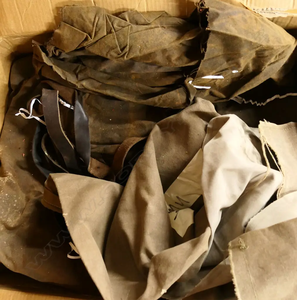 Four boxes of oilskin fabric (Japara), Ex River Queen movie props. Image 1++