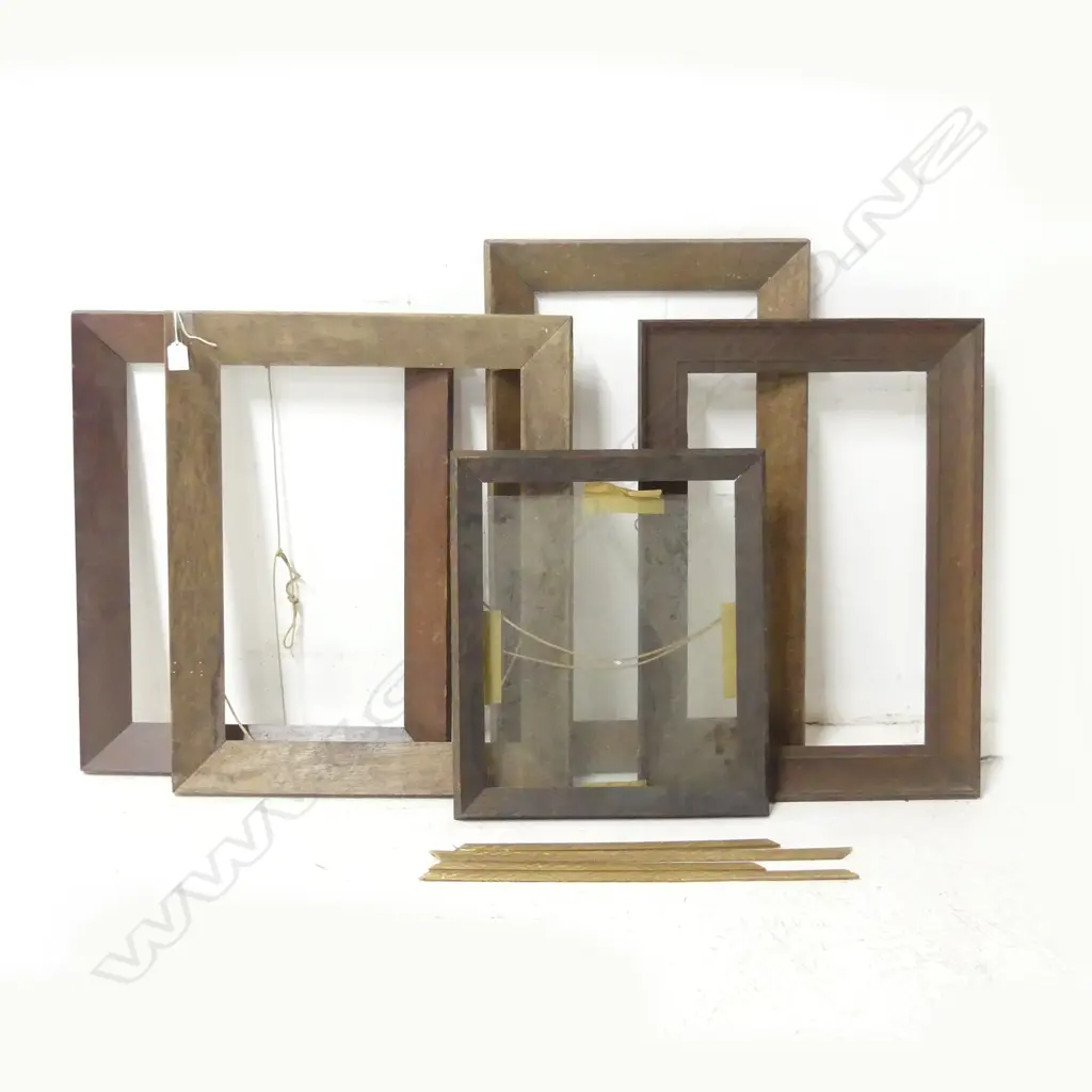 Five old wooden picture frames Image 1++