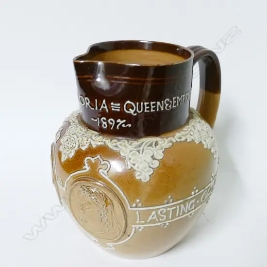 A Victorian Doulton Lambeth salt glazed jug