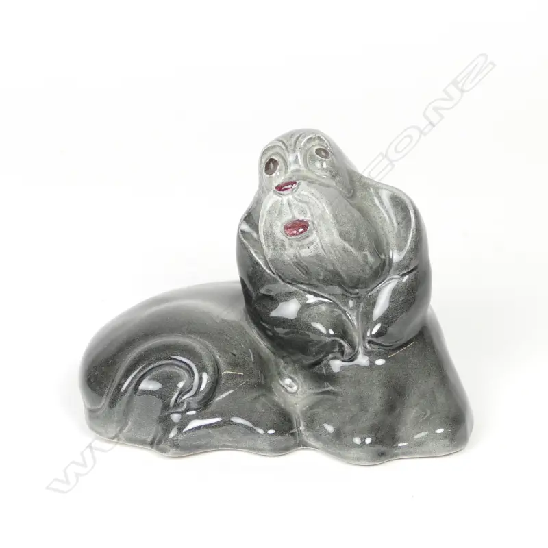 GLAZED D. GREY C.L SITTING DOG FIG. Image 1++