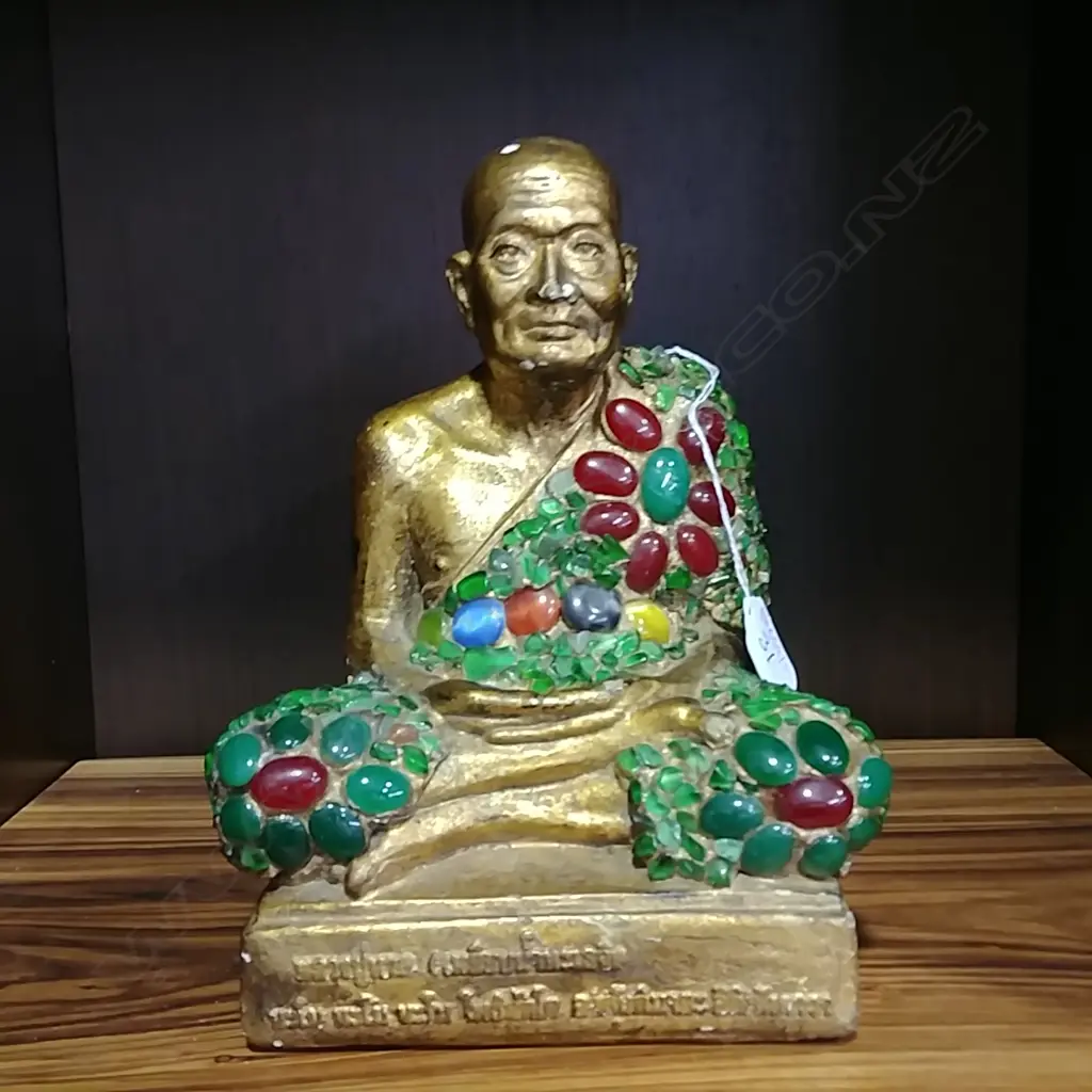 GILDED AND JEWELLED MONK FIGURE Image 1++