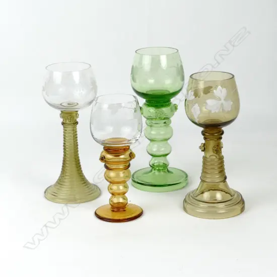 A selection of Rhenish wine glasses