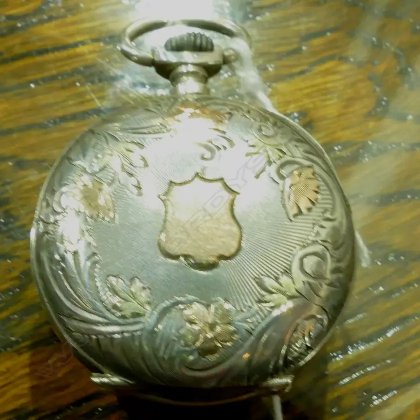 SILVER AND GOLD POCKET WATCH (WORKING) Image 1++