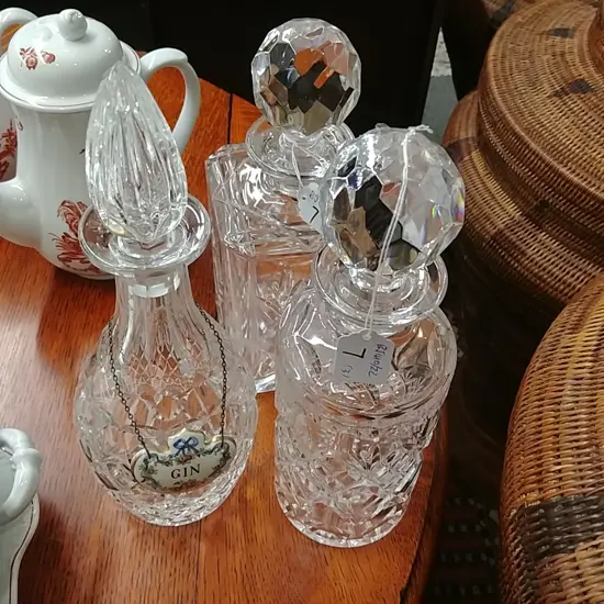 3 CRYSTAL DECANTERS