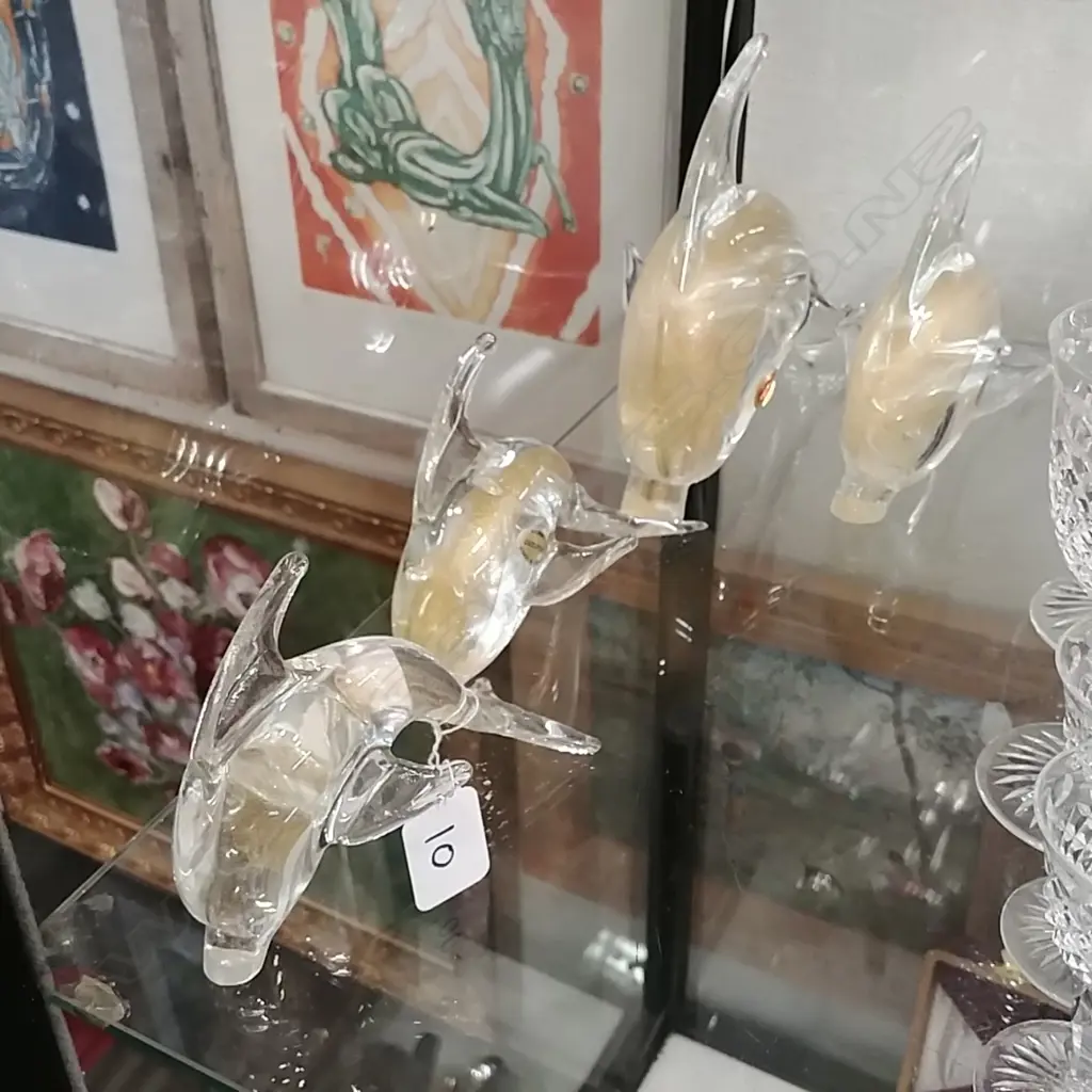 4 MURANO GLASS DOLPHINS Image 1++