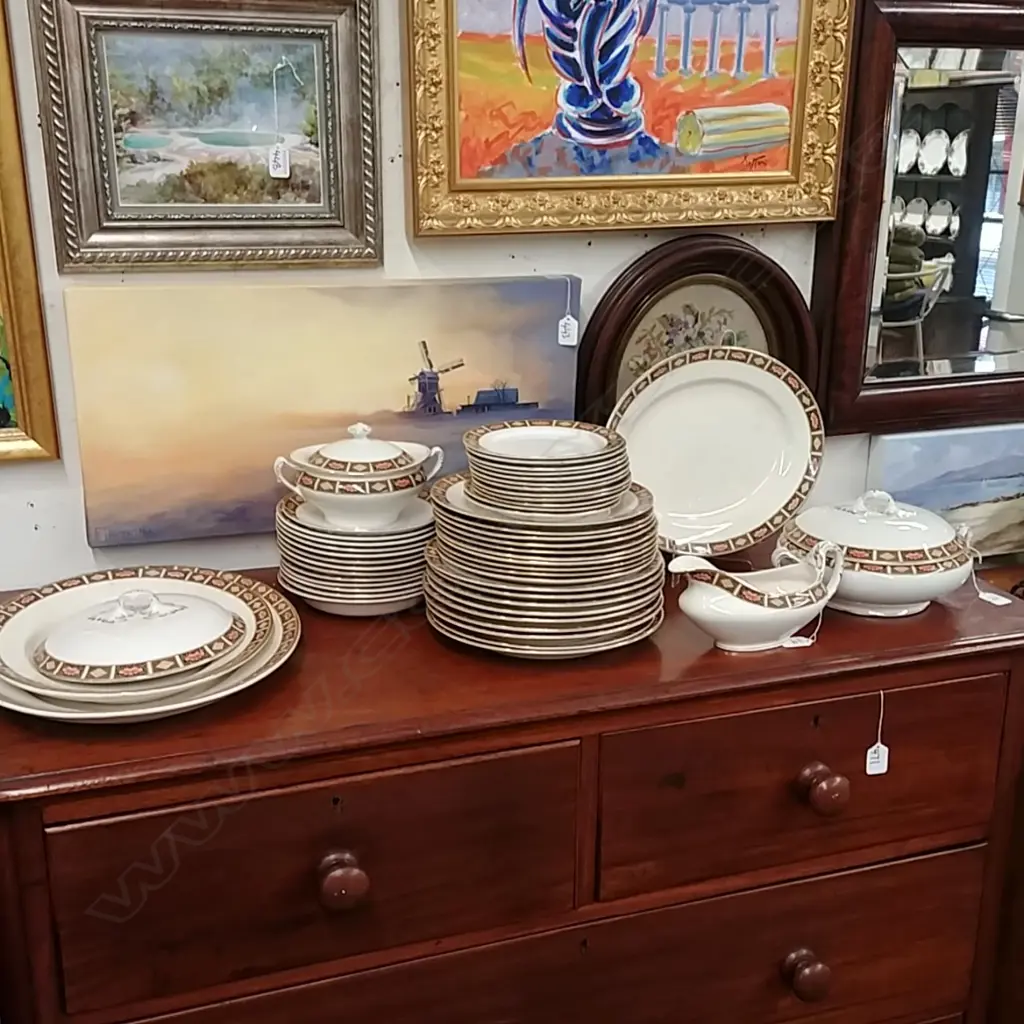 LARGE "ALLERTONS" CHINA PART DINNER SERVICE Image 1++