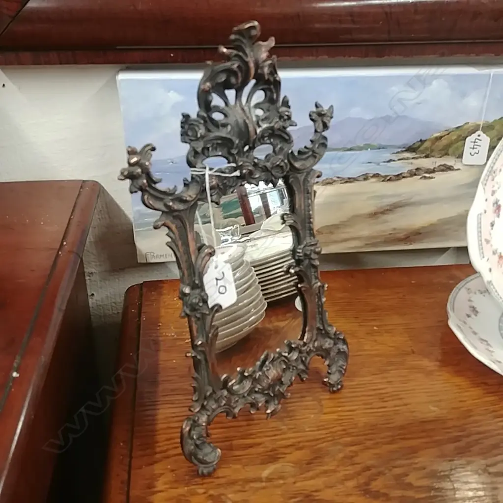 CAST METAL FRAMED MIRROR Image 1++