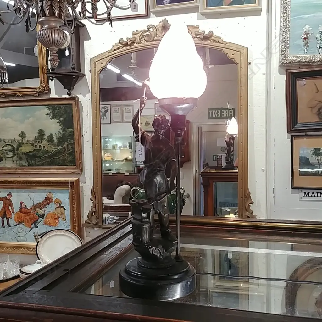 SPELTER LAMP OF A BLACKSMITH Image 1++