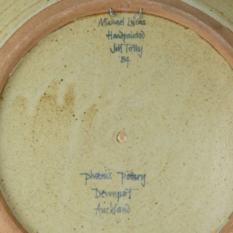 A wall plate/platter by Michael Lucas decorated by Jill Totty Image 1++