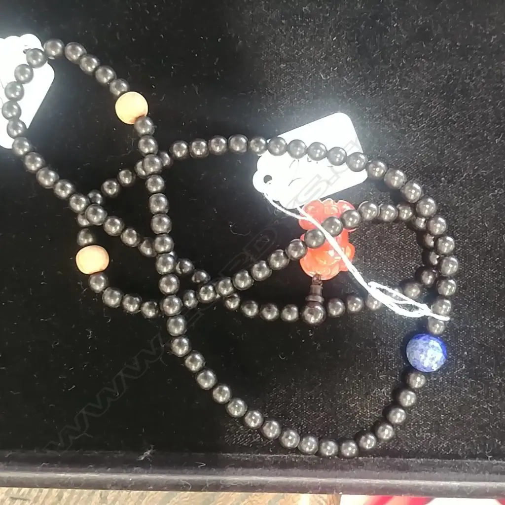 ZITAN MALA BEAD NECKLACE CARNELIAN PENDANT PI SIU Image 1++