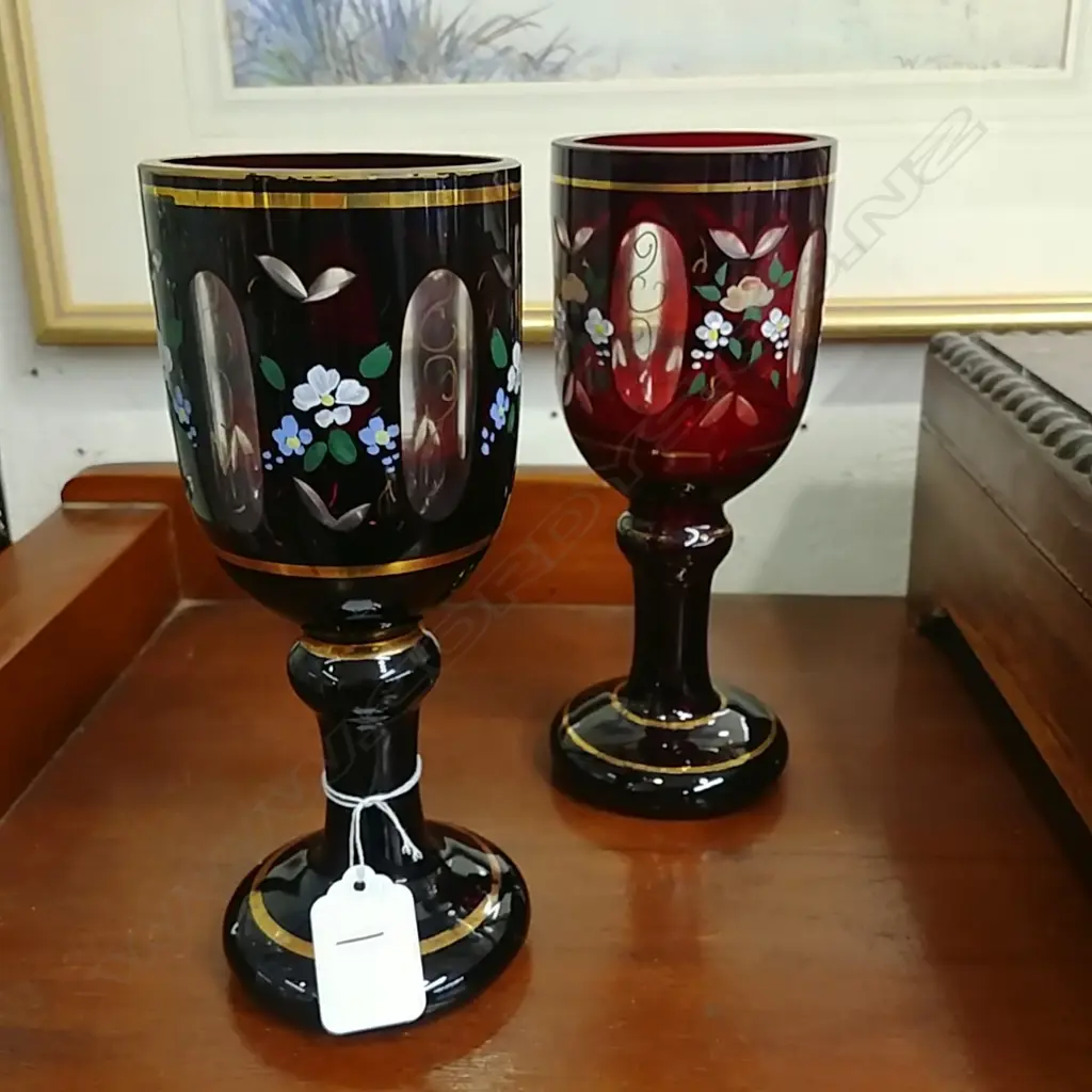 PR BOHEMIAN GLASS GOBLETS Image 1++