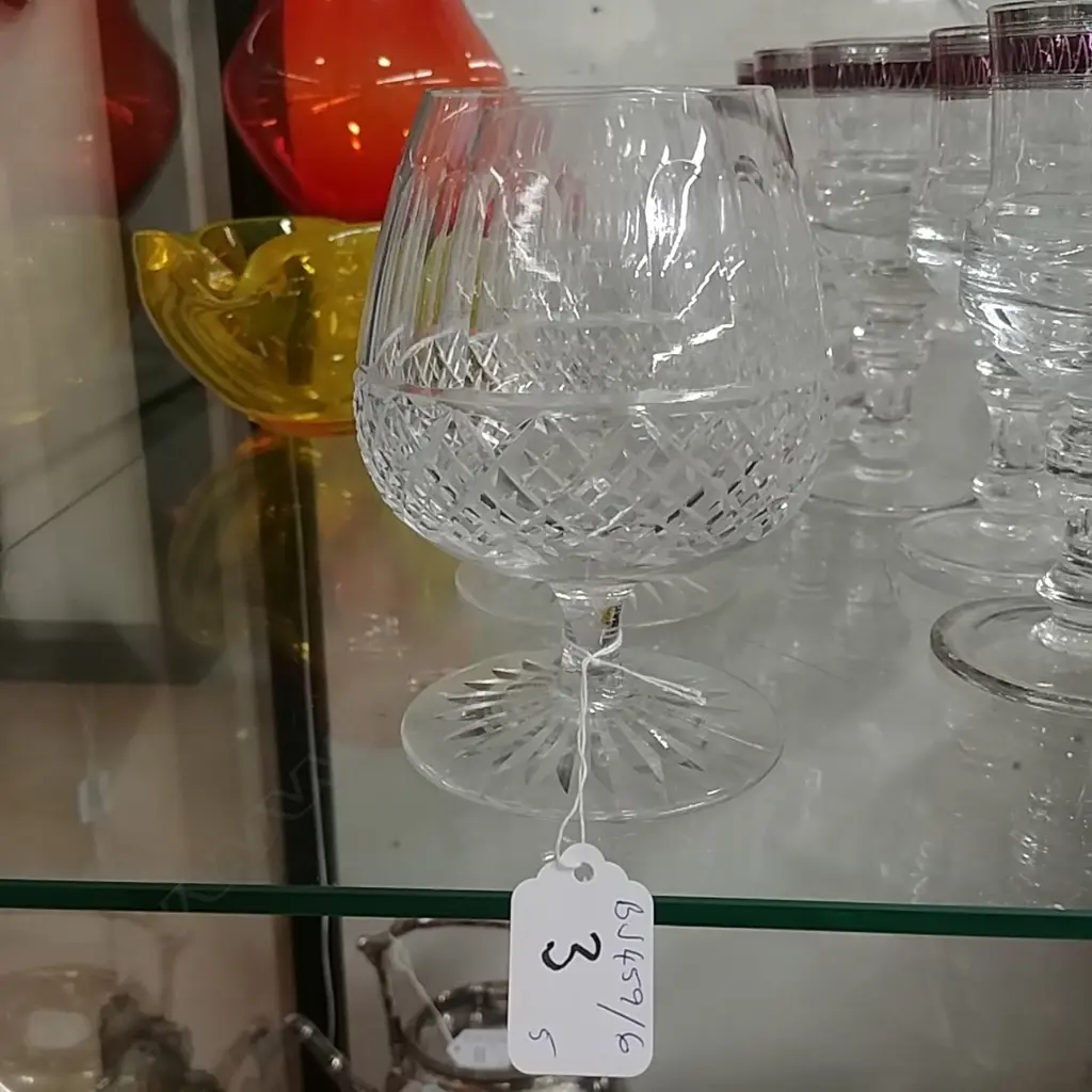 5 EDINBURGH CRYSTAL BRANDY GLASSES Image 1++