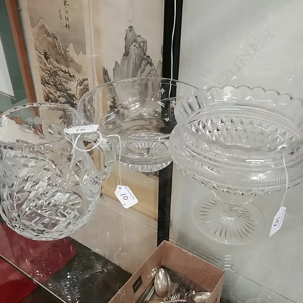 CRYSTAL JUG BOWL & VASE Image 1++